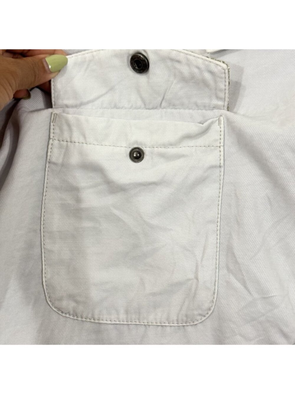 Marrakech – Women’s Light Gray Rhinestone Utility Jacket Shacket – Size M - Picture 7 of 12